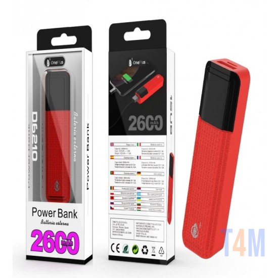  POWER BANK ONEPLUS D6210 2600MAH VERMELHO